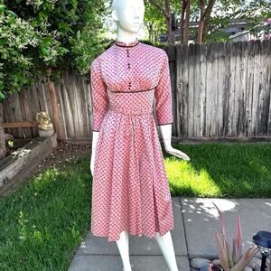Vintage 1960s Teena Paige Pink Black Mod Dress Needs Mending